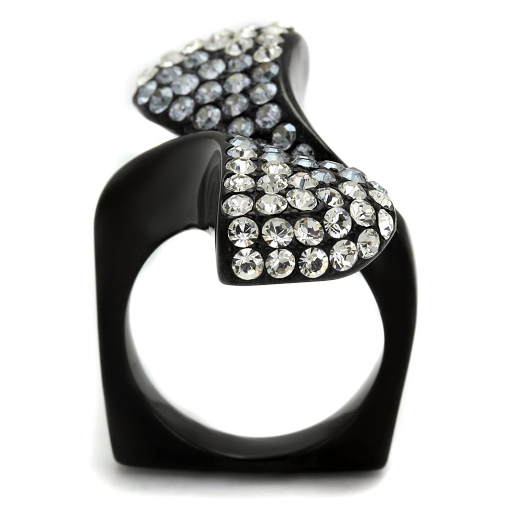 IP Black(Ion Plating) Stainless Steel Ring with Top Grade Crystal in Montana