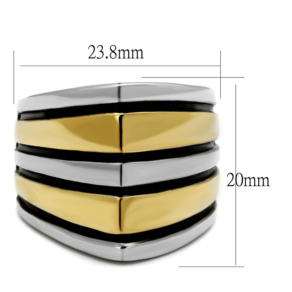 Two-Tone IP Gold (Ion Plating) Stainless Steel Ring with Epoxy in Jet
