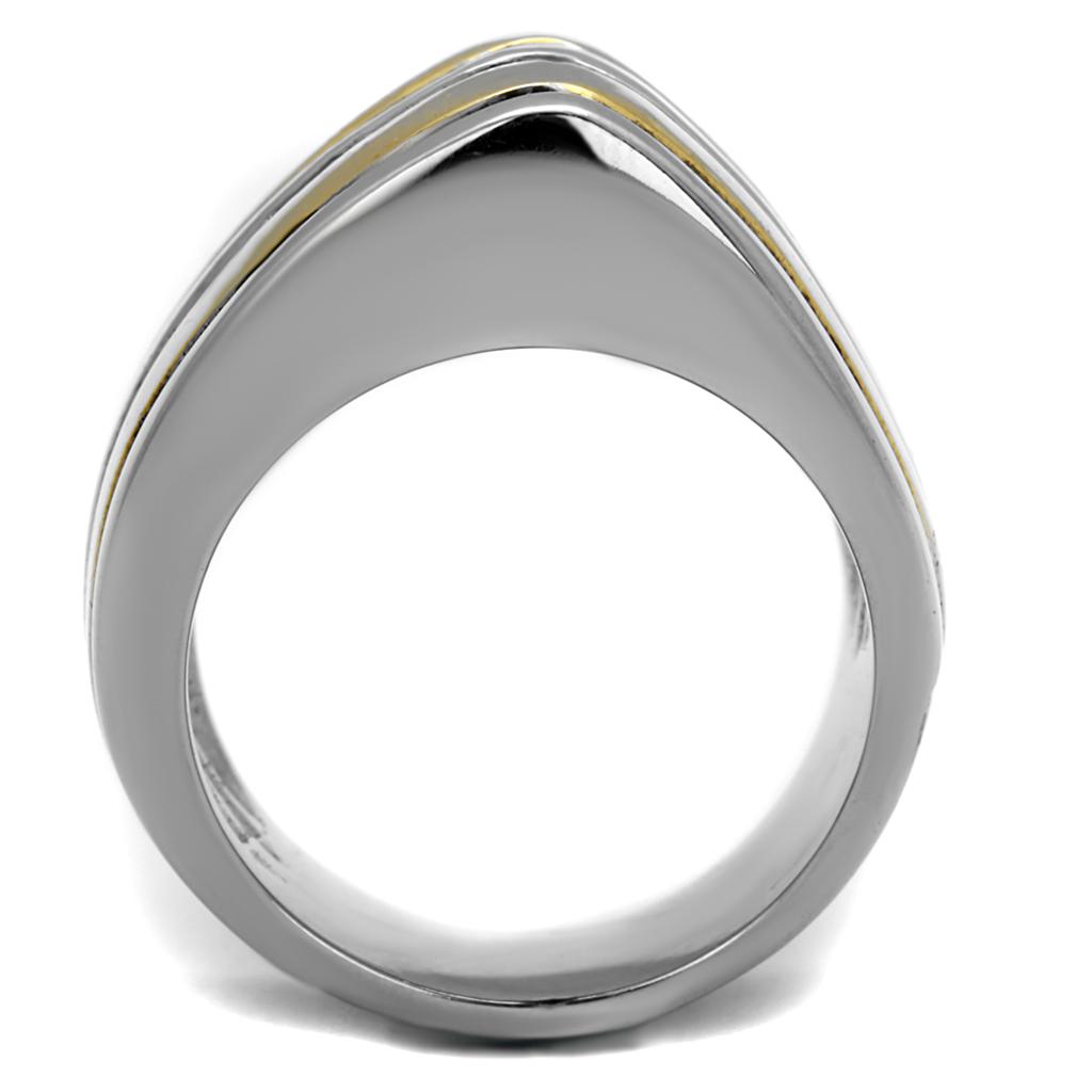 Two-Tone IP Gold (Ion Plating) Stainless Steel Ring with Epoxy in Jet