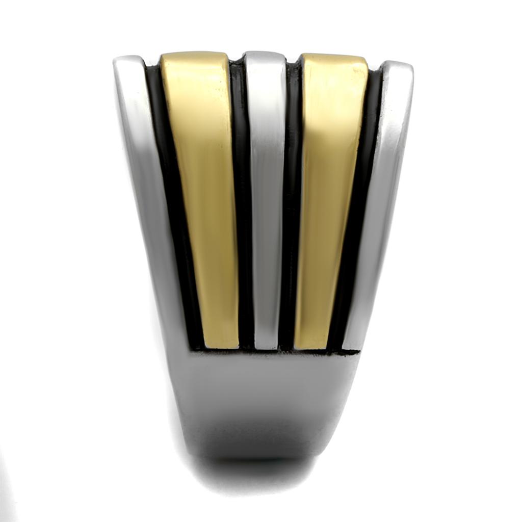 Two-Tone IP Gold (Ion Plating) Stainless Steel Ring with Epoxy in Jet