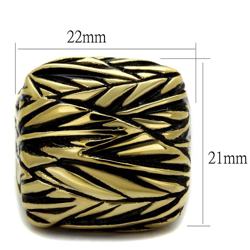 Two-Tone IP Gold (Ion Plating) Stainless Steel Ring with Epoxy in Jet