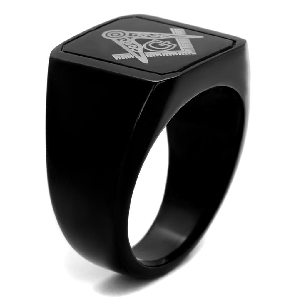 IP Black(Ion Plating) Stainless Steel Ring with No Stone