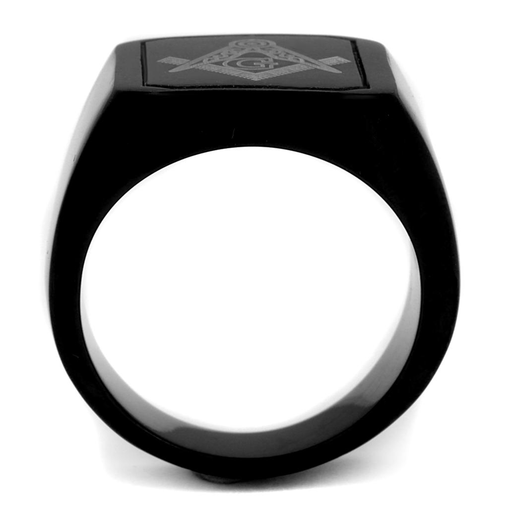 IP Black(Ion Plating) Stainless Steel Ring with No Stone