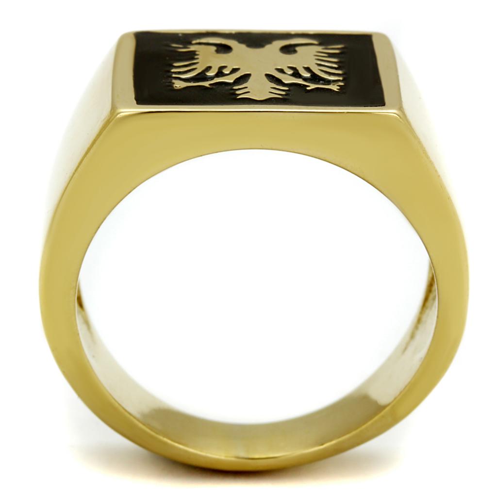 IP Gold(Ion Plating) Stainless Steel Ring with Epoxy in Jet