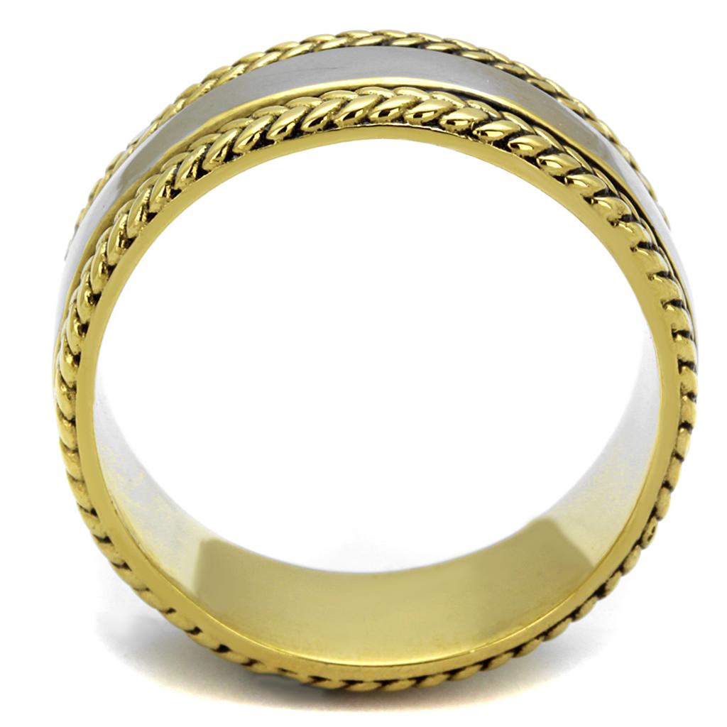 Two-Tone IP Gold (Ion Plating) Stainless Steel Ring with Epoxy in Jet