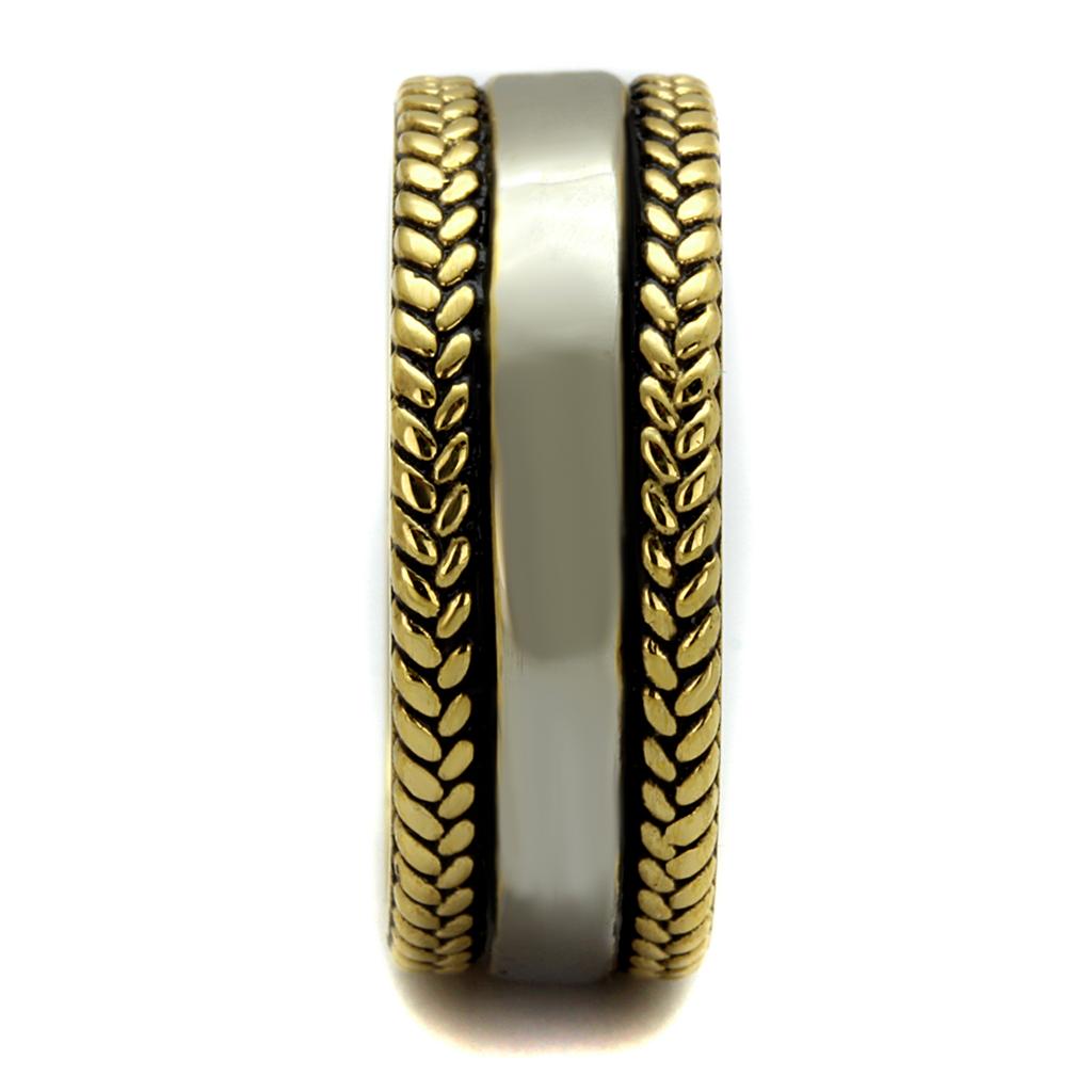 Two-Tone IP Gold (Ion Plating) Stainless Steel Ring with Epoxy in Jet