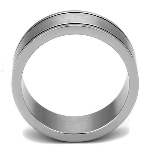 High polished (no plating) Stainless Steel Ring with Epoxy in Jet