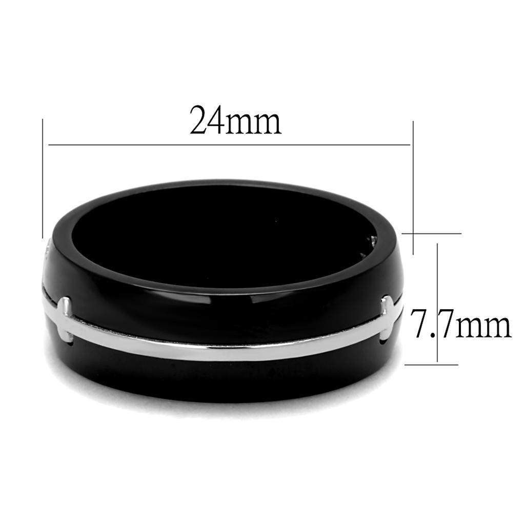 Two-Tone IP Black Stainless Steel Ring with No Stone