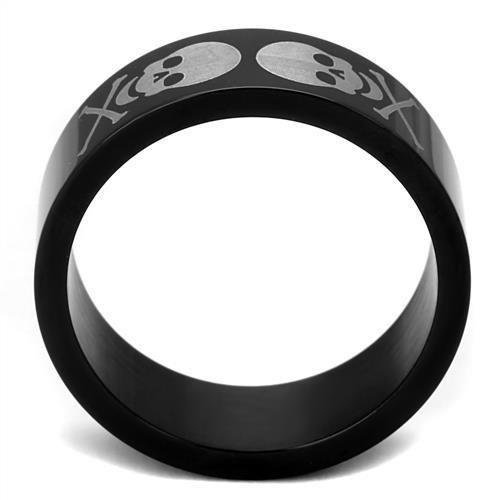 Two-Tone IP Black Stainless Steel Ring with No Stone