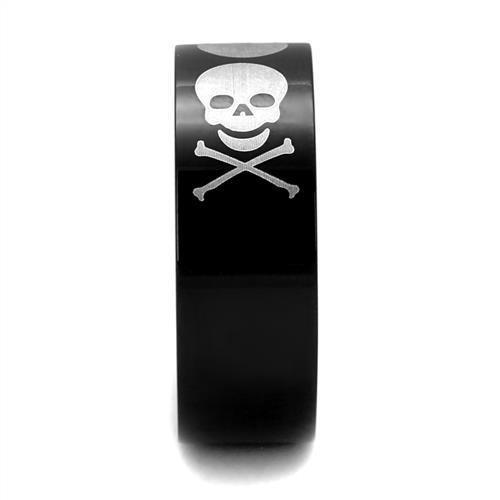 Two-Tone IP Black Stainless Steel Ring with No Stone