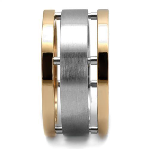 Two-Tone IP Rose Gold Stainless Steel Ring with No Stone