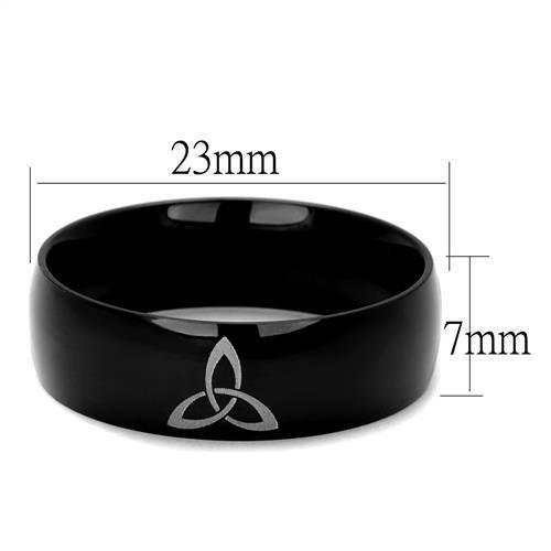 Two-Tone IP Black Stainless Steel Ring with No Stone
