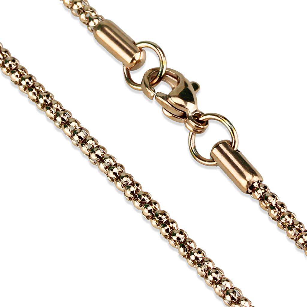 IP Rose Gold(Ion Plating) Stainless Steel Chain with No Stone