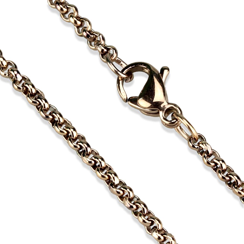 IP Rose Gold(Ion Plating) Stainless Steel Chain with No Stone