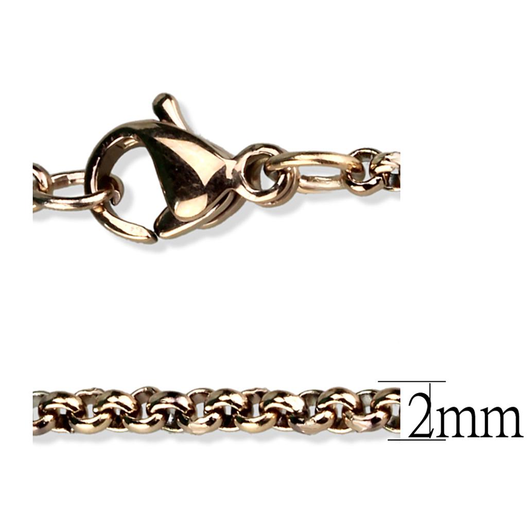 IP Rose Gold(Ion Plating) Stainless Steel Chain with No Stone
