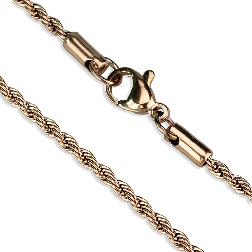 IP Rose Gold(Ion Plating) Stainless Steel Chain with No Stone