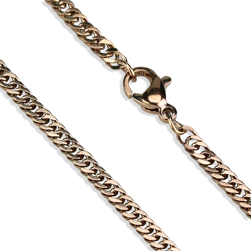 IP Rose Gold(Ion Plating) Stainless Steel Chain with No Stone