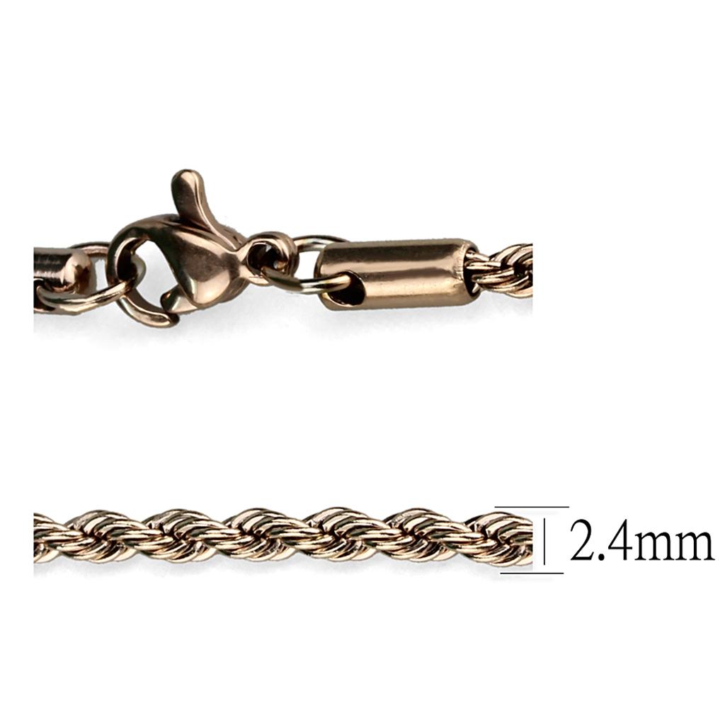 IP Rose Gold(Ion Plating) Stainless Steel Chain with No Stone