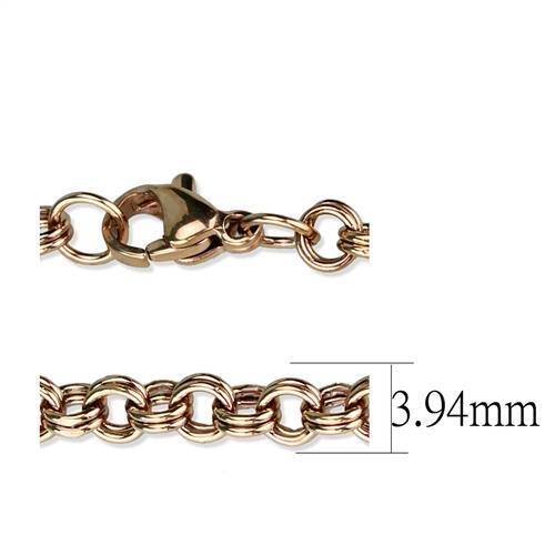 IP Rose Gold(Ion Plating) Stainless Steel Chain with No Stone