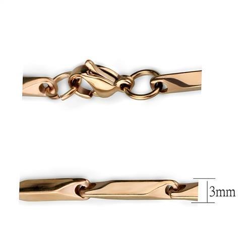 IP Rose Gold(Ion Plating) Stainless Steel Chain with No Stone