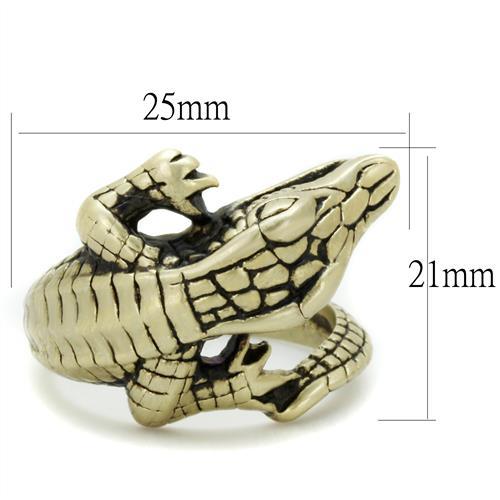 IP Antique Copper Stainless Steel Ring with Epoxy  in Jet