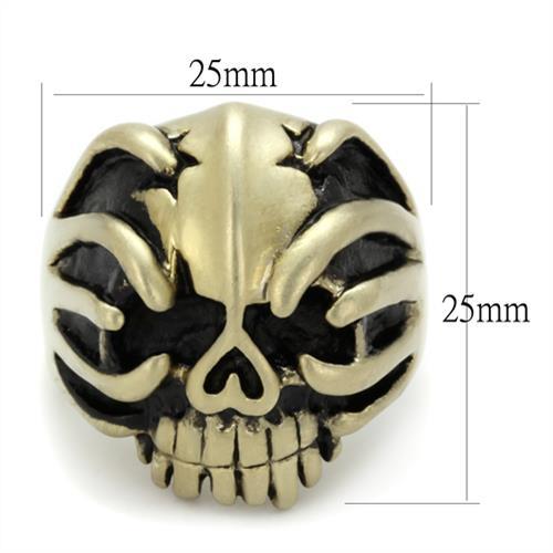 IP Antique Copper Stainless Steel Ring with Epoxy  in Jet