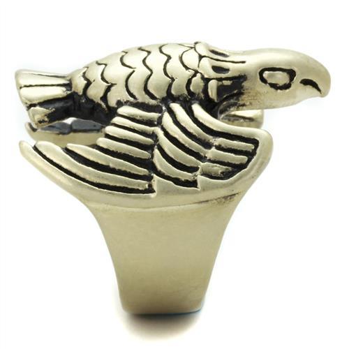 IP Antique Copper Stainless Steel Ring with Epoxy  in Jet