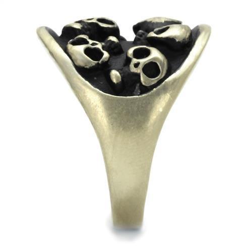 IP Antique Copper Stainless Steel Ring with Epoxy  in Jet