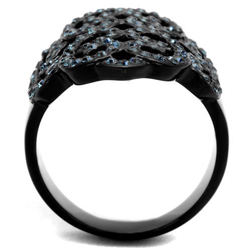 IP Black(Ion Plating) Stainless Steel Ring with Top Grade Crystal  in Montana