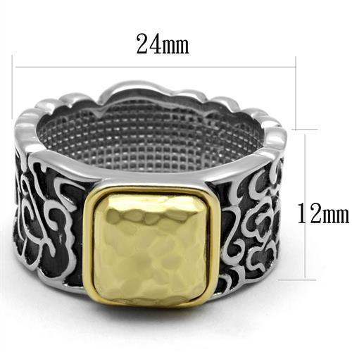Two-Tone IP Gold (Ion Plating) Stainless Steel Ring with Epoxy  in Jet