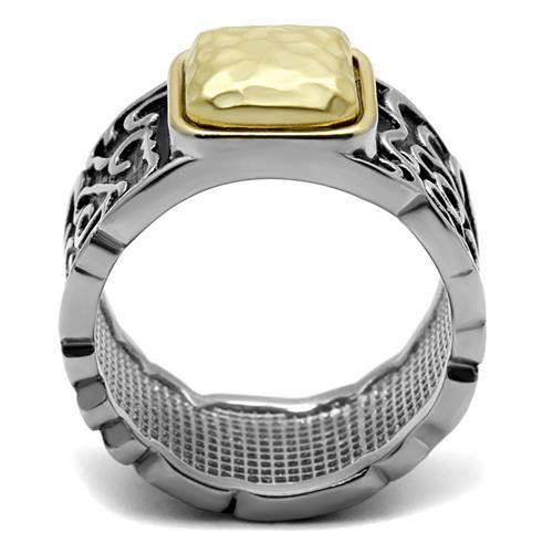 Two-Tone IP Gold (Ion Plating) Stainless Steel Ring with Epoxy  in Jet