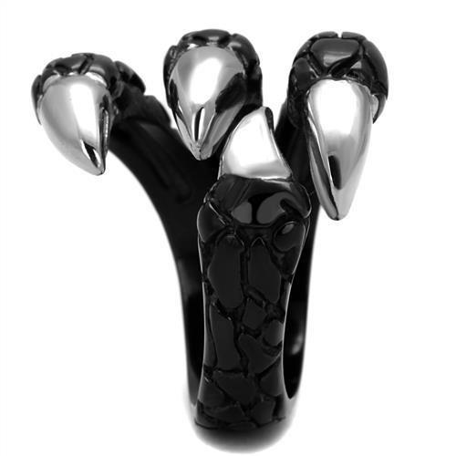 Two-Tone IP Black (Ion Plating) Stainless Steel Ring with No Stone