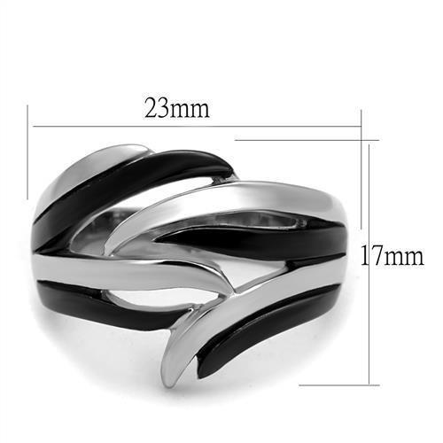 Two-Tone IP Black (Ion Plating) Stainless Steel Ring with No Stone