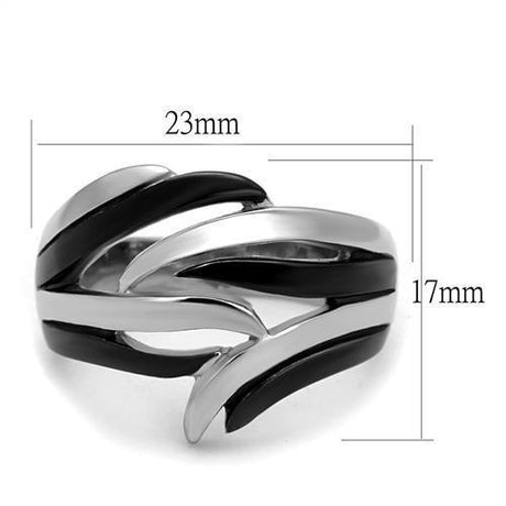 Two-Tone IP Black (Ion Plating) Stainless Steel Ring with No Stone
