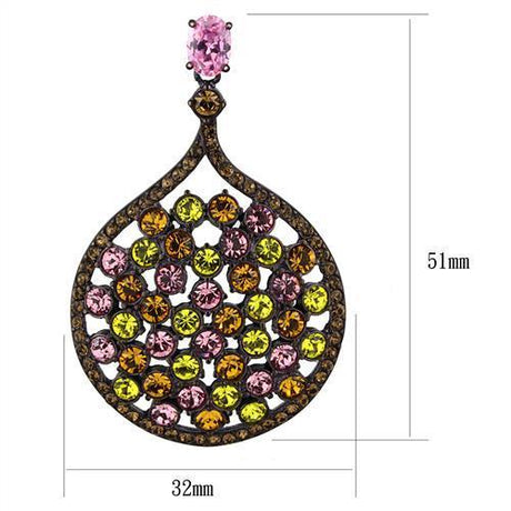 IP Coffee light Stainless Steel Earrings with AAA Grade CZ  in Rose