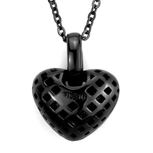 IP Black(Ion Plating) Stainless Steel Chain Pendant with Top Grade Crystal  in Orange