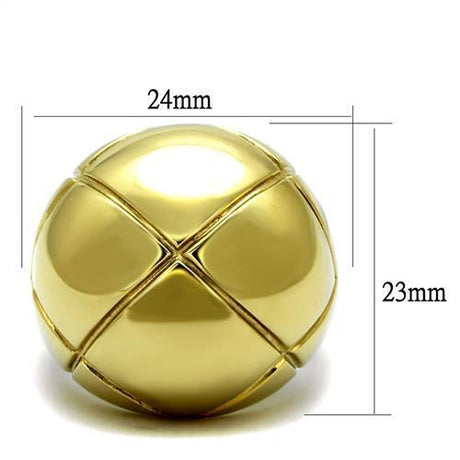 IP Gold(Ion Plating) Stainless Steel Ring with No Stone