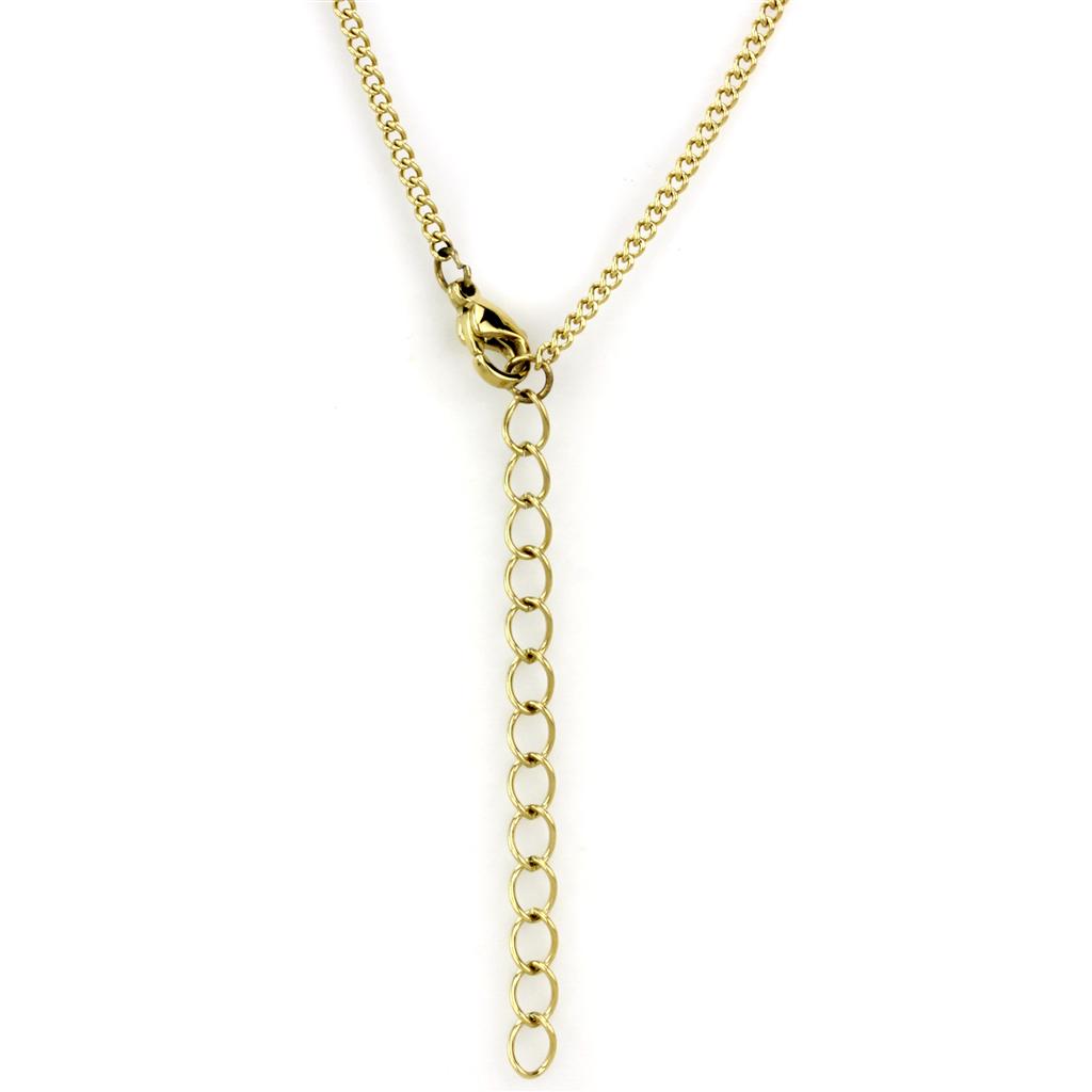 IP Gold(Ion Plating) Stainless Steel Necklace with Precious Stone Lapis in Montana