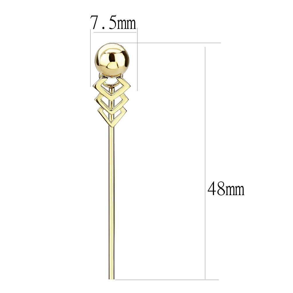 IP Gold(Ion Plating) Stainless Steel Earrings with No Stone