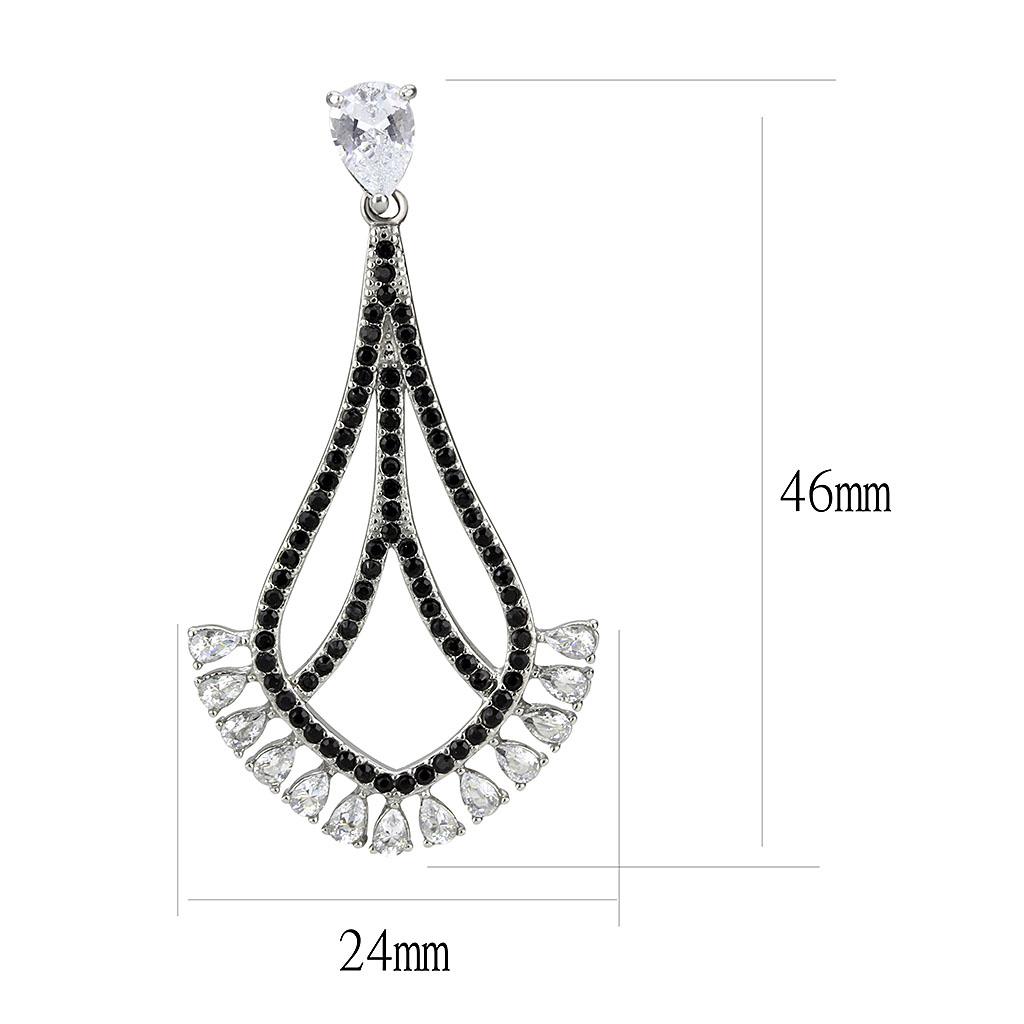 High polished (no plating) Stainless Steel Earrings with AAA Grade CZ in Clear