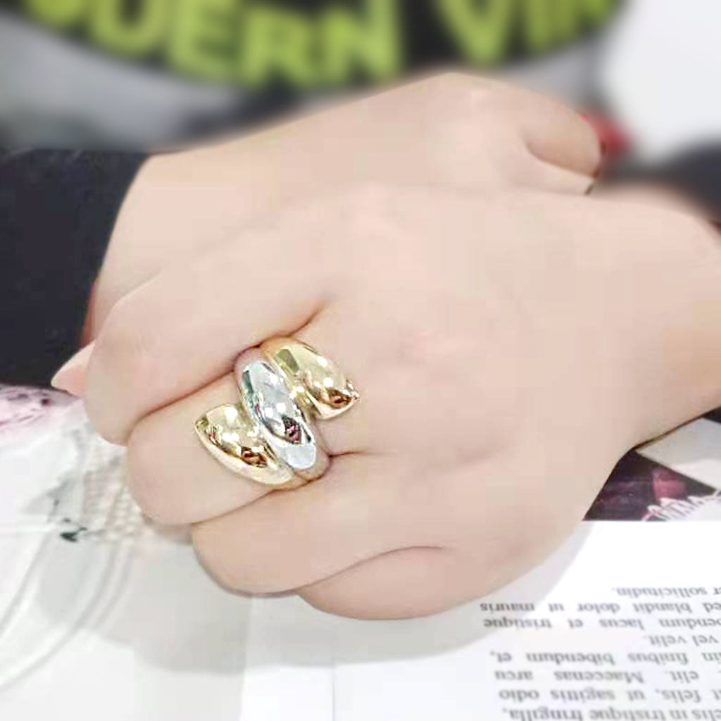 Two Tone IP Gold (Ion Plating) Stainless Steel Ring with NoStone in No Stone