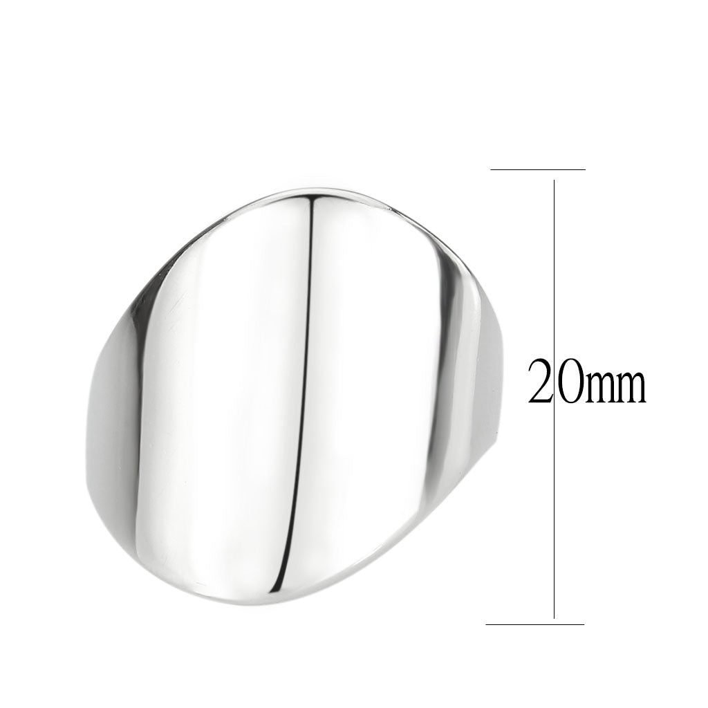 High polished (no plating) Stainless Steel Ring with NoStone in No Stone