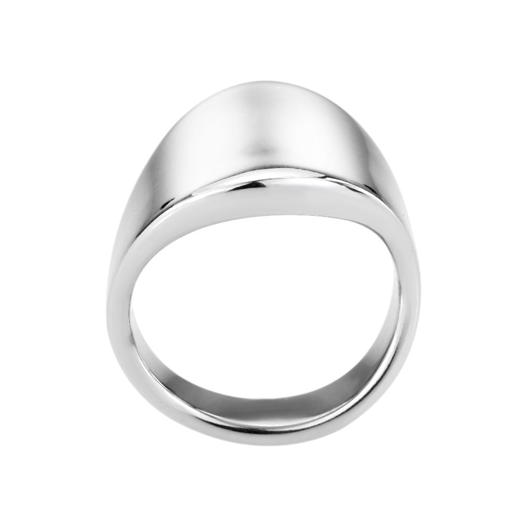 High polished (no plating) Stainless Steel Ring with NoStone in No Stone