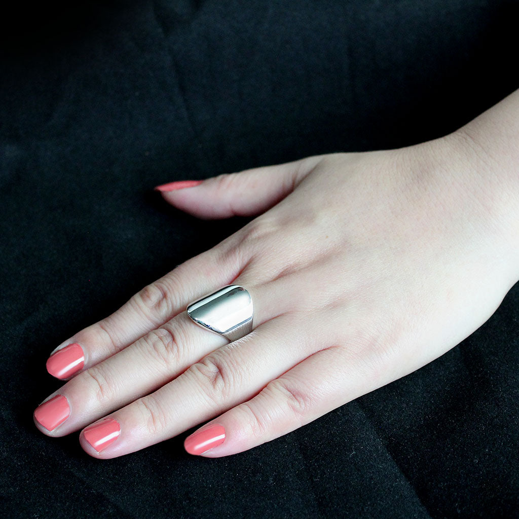 High polished (no plating) Stainless Steel Ring with NoStone in No Stone