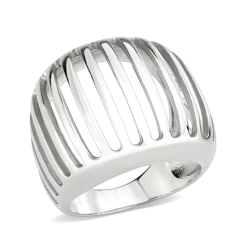 High polished (no plating) Stainless Steel Ring with NoStone in No Stone