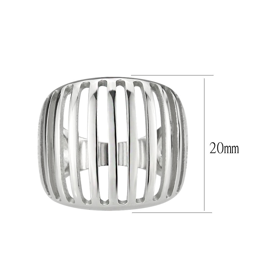 High polished (no plating) Stainless Steel Ring with NoStone in No Stone
