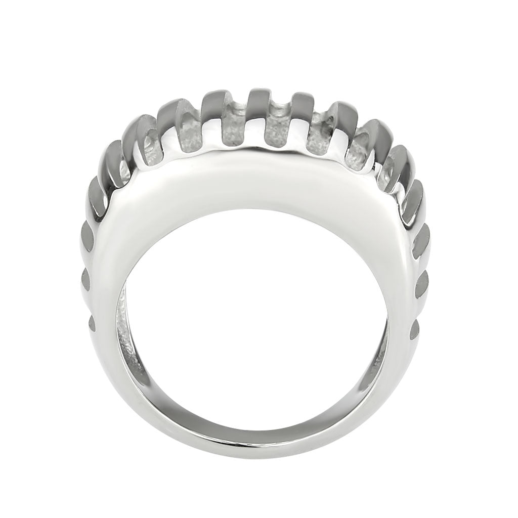 High polished (no plating) Stainless Steel Ring with NoStone in No Stone