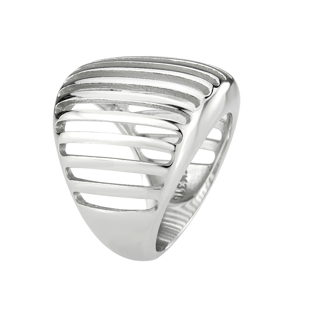 High polished (no plating) Stainless Steel Ring with NoStone in No Stone