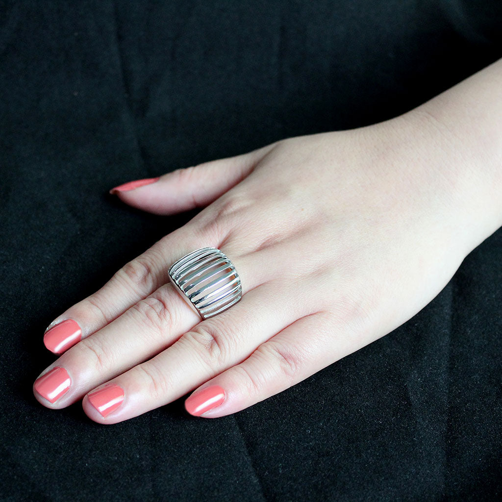 High polished (no plating) Stainless Steel Ring with NoStone in No Stone