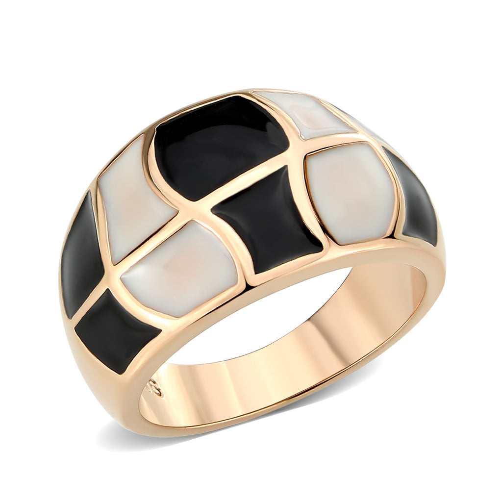 IP Rose Gold(Ion Plating) Stainless Steel Ring with NoStone in No Stone